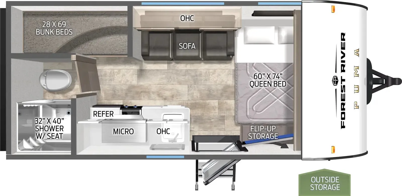 Palomino Puma Camping Edition 16BHCE floor plan