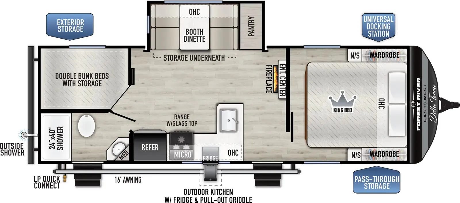 East to West Della Terra 241BH floor plan