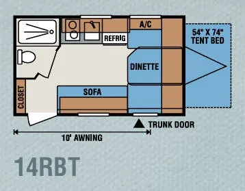K-Z Sportsmen Classic 14RBT floor plan