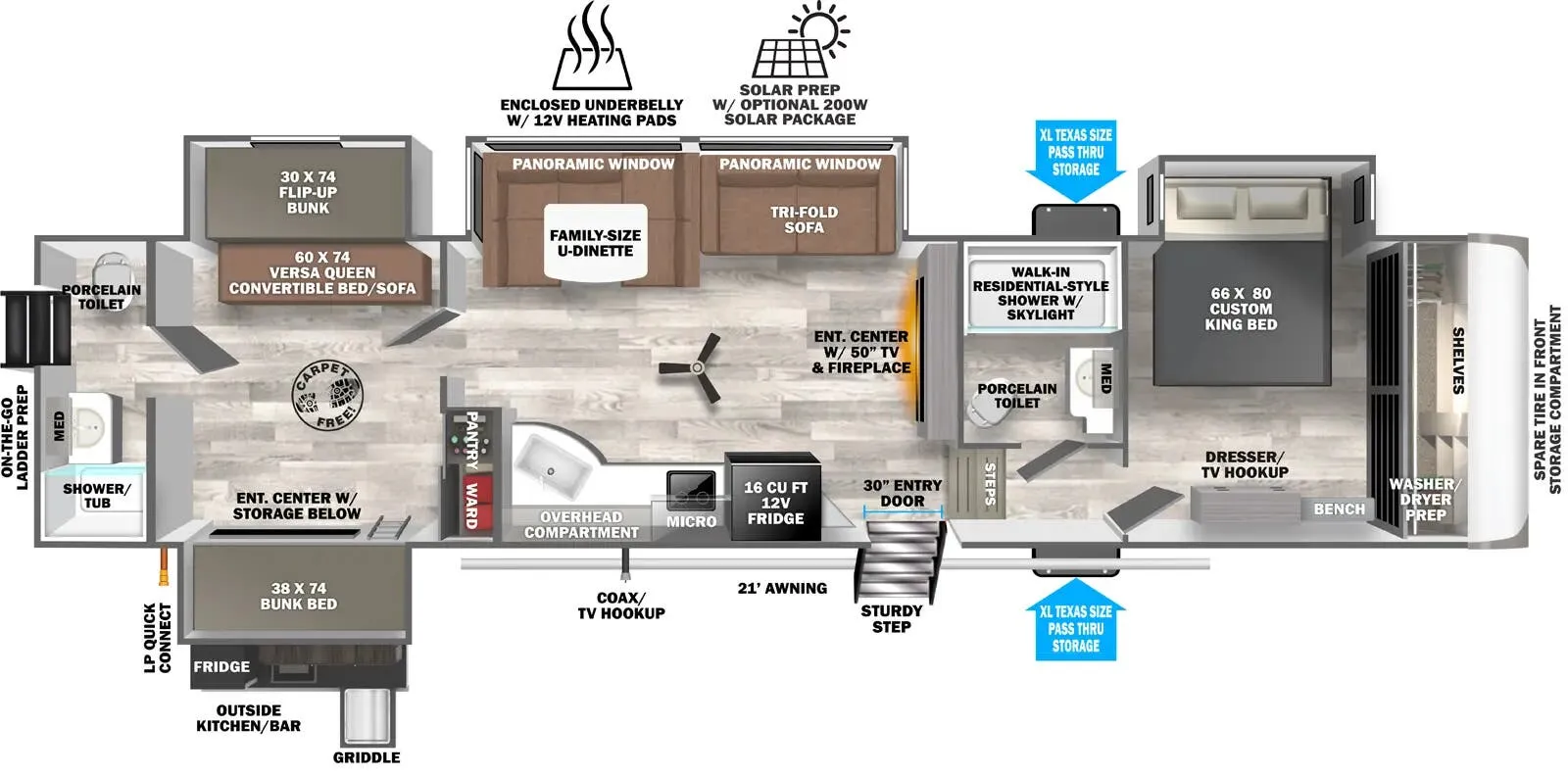 Forest River Wildwood Heritage Glen 356QB floor plan