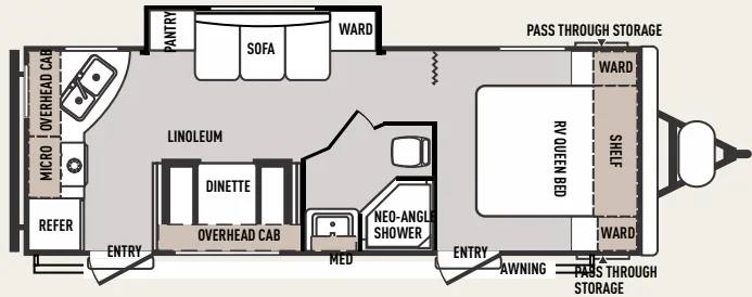 Forest River Wildwood X-Lite 231RKXL floor plan