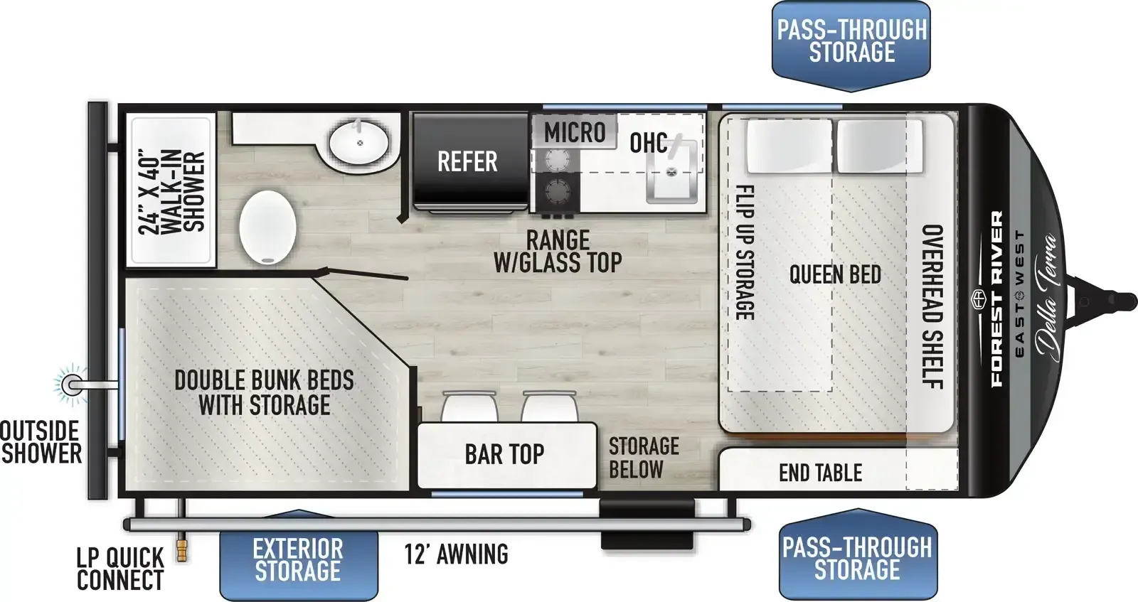 East to West Della Terra 170BHXLE floor plan