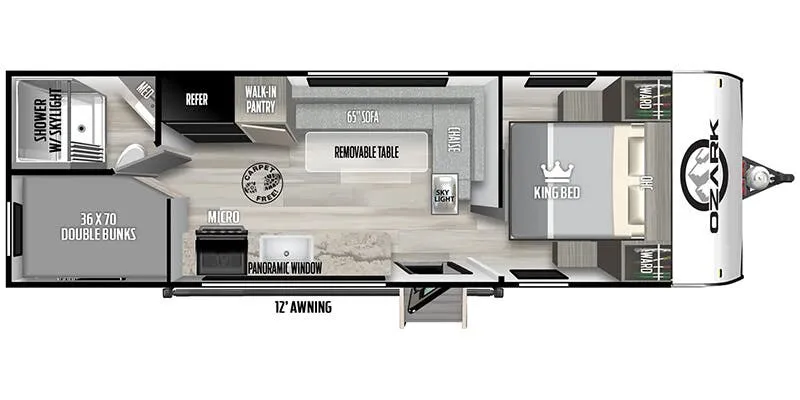 Forest River Ozark 2400BHLE floor plan