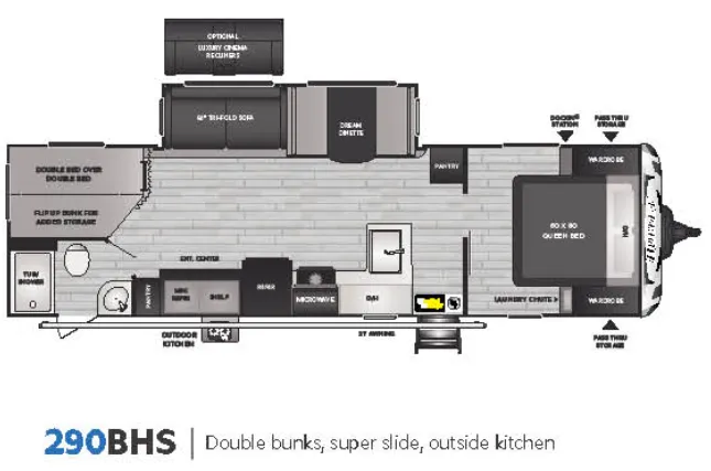 Keystone Bullet 290BHS floor plan