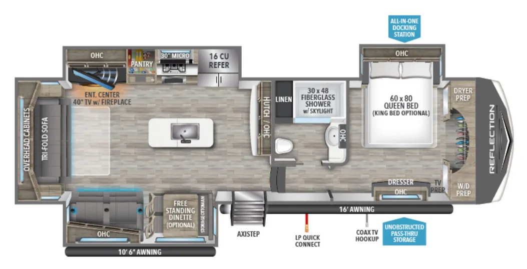 2023 Grand Design Reflection 337RLS - Floor plan