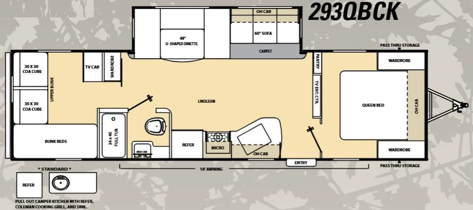 2015 Coachmen Catalina 293QBCK floor plan