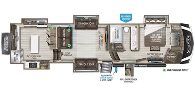 2023 Grand Design Solitude 390RK 390RK - Floor plan