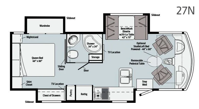 Winnebago Adventurer 27N floor plan