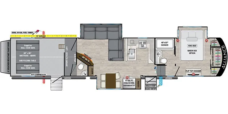 2024 Alliance RV Valor 44V14 - Floor plan