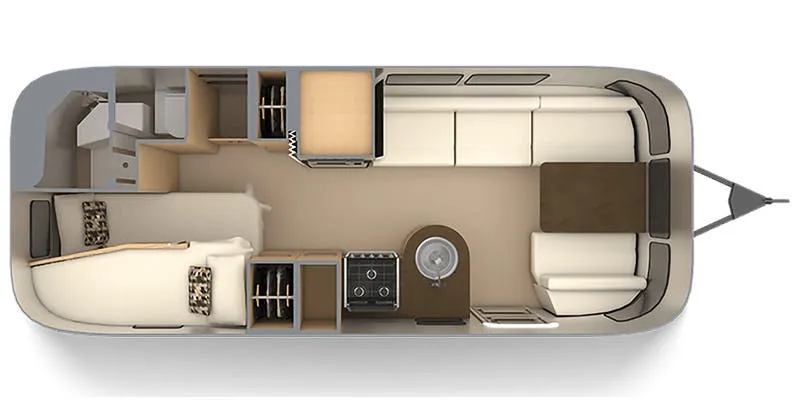 Airstream Flying Cloud 23CB Bunk floor plan