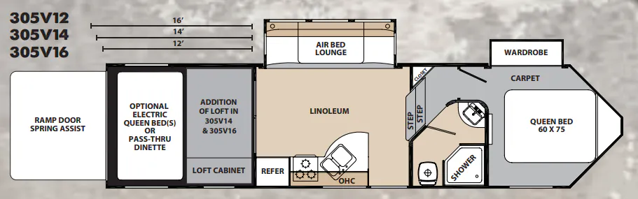 Forest River XLR Viper 305V14 floor plan