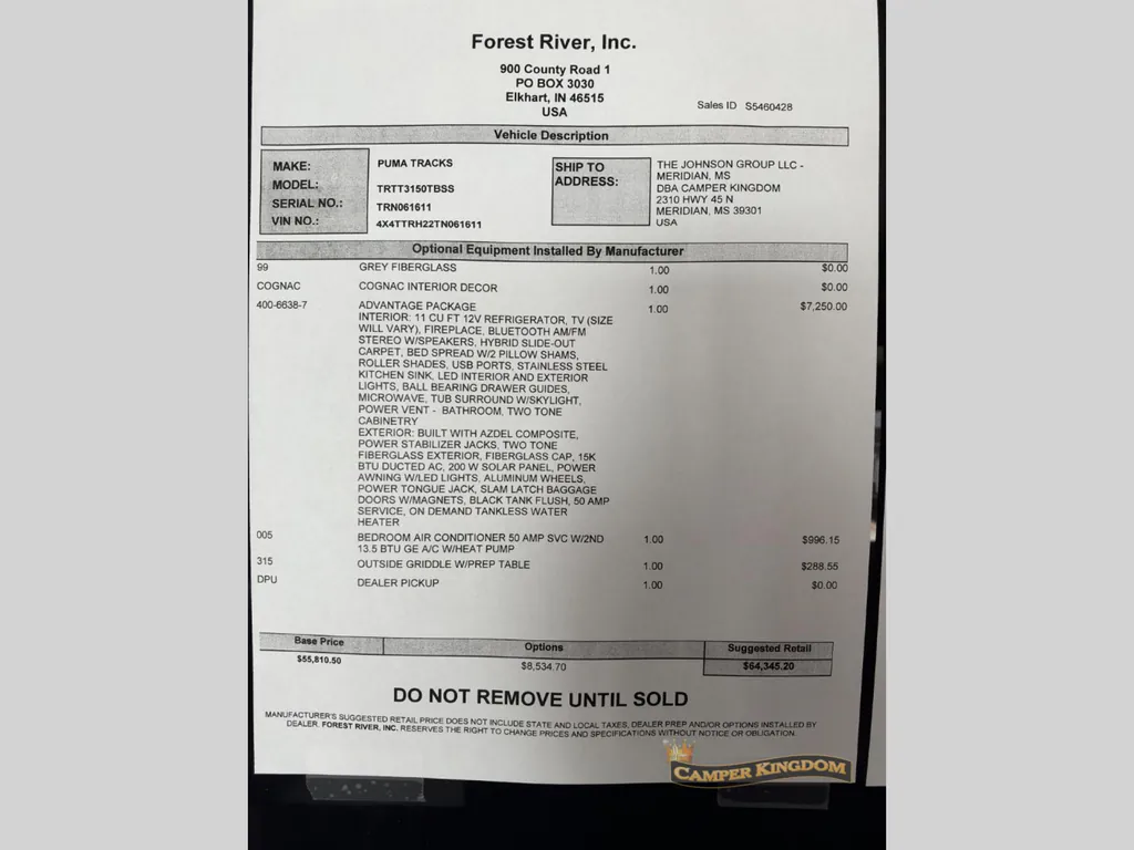 2027 Forest River Puma Tracks 3150TBSS, Photos photo 27