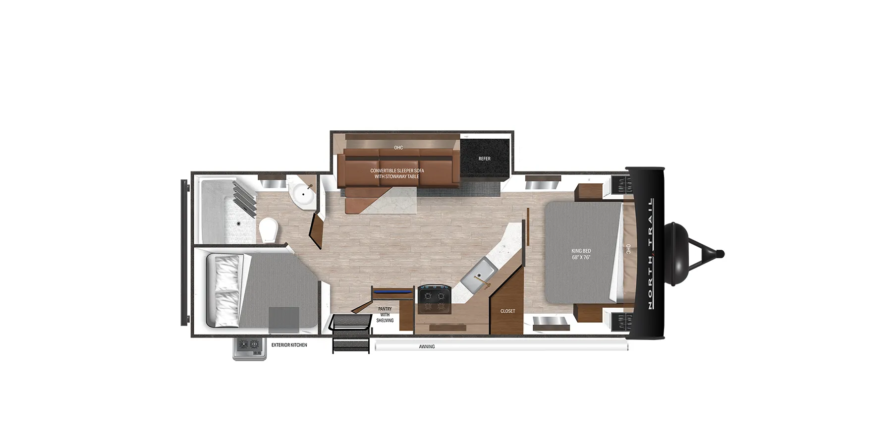 Heartland North Trail Ultra-Lite Travel Trailer 25BHPS floor plan