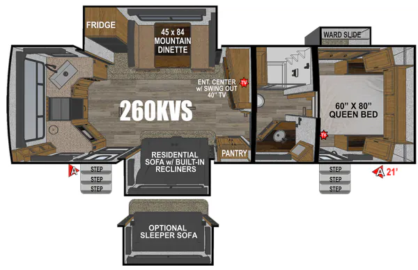 Outdoors RV Blackstone Mountain Series 260KVS floor plan