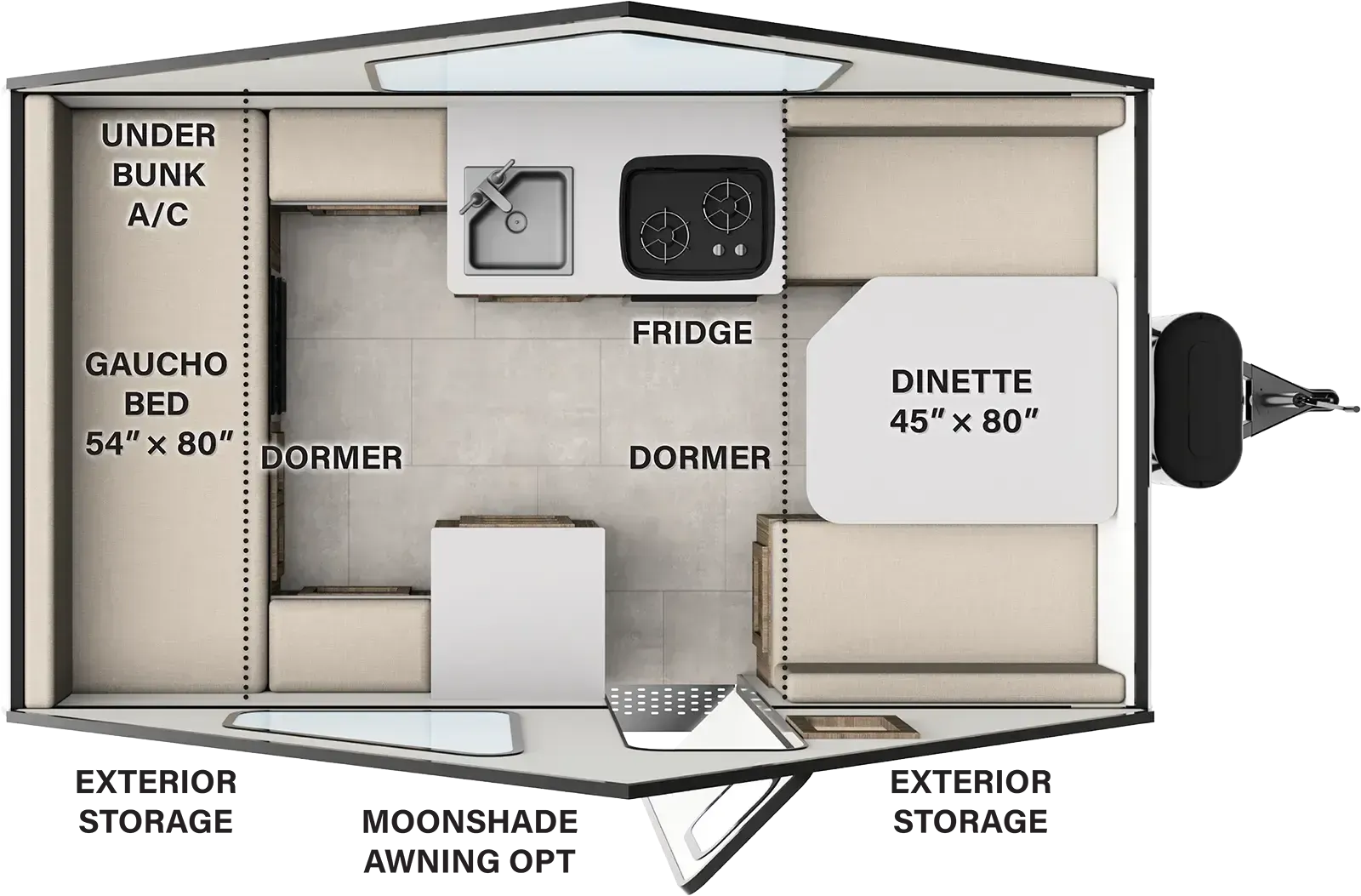 Forest River Rockwood Hard Side A121FD floor plan