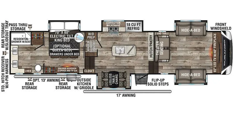 K-Z Durango Gold G387FLF floor plan