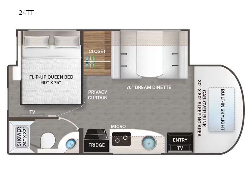 2023 Thor Motor Coach Tiburon Sprinter 24TT - Floor plan