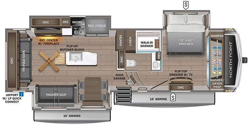 2027 Jayco North Point 310RLTS - Floor plan