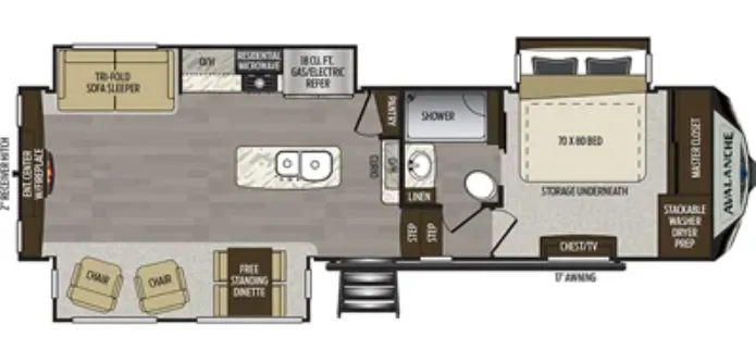 Keystone Alpine Avalanche Edition 300RE floor plan