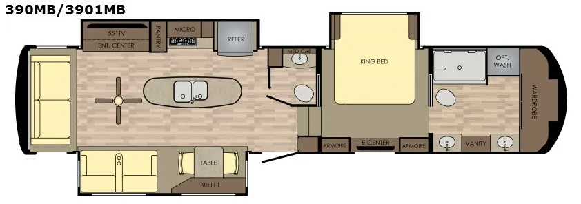 2017 Crossroads RV Redwood 3901MB - Floor plan