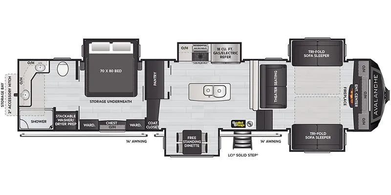 Keystone Avalanche 382FL floor plan