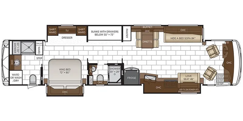 Newmar Ventana 4340 floor plan
