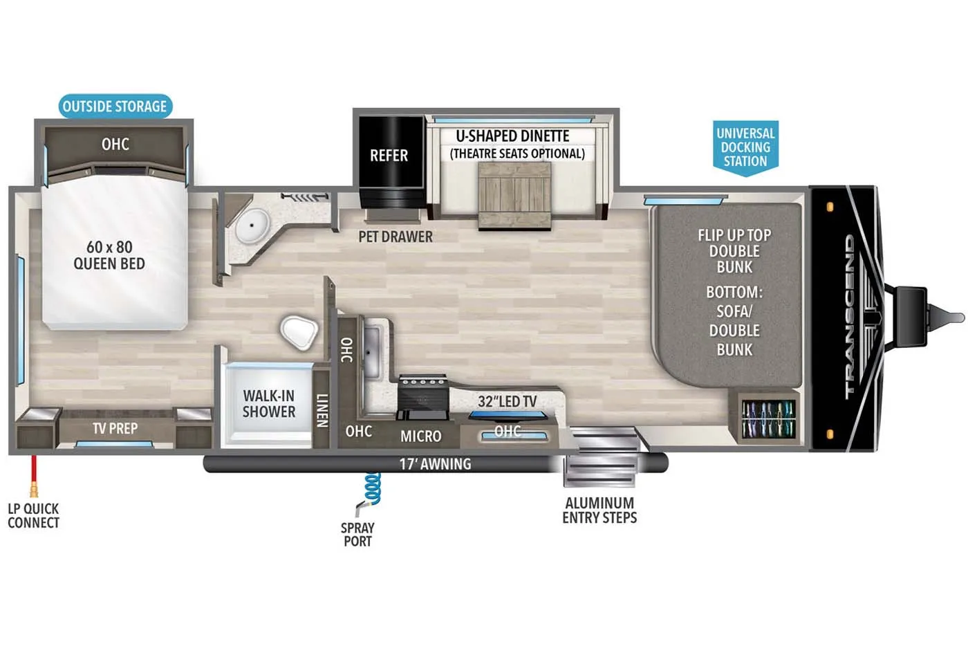 2024 Grand Design Transcend Xplor 251BH - Floor plan