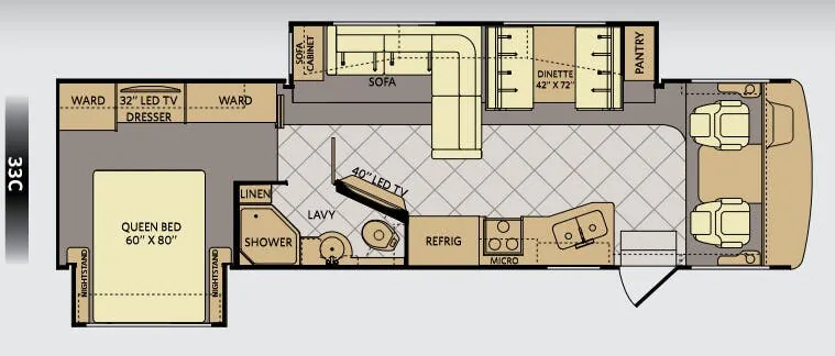 Fleetwood Bounder 33C floor plan