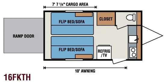 K-Z Sportsmen Classic 16FKTH floor plan