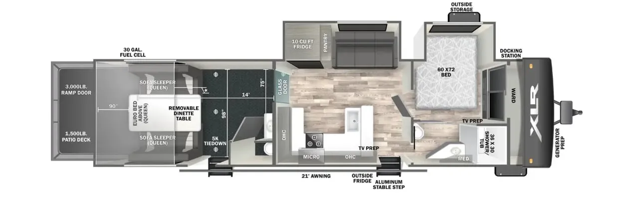 Forest River XLR Hyperlite 3314H floor plan