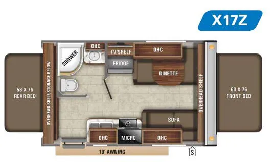 Jayco Jay Feather Hybrid X17Z floor plan