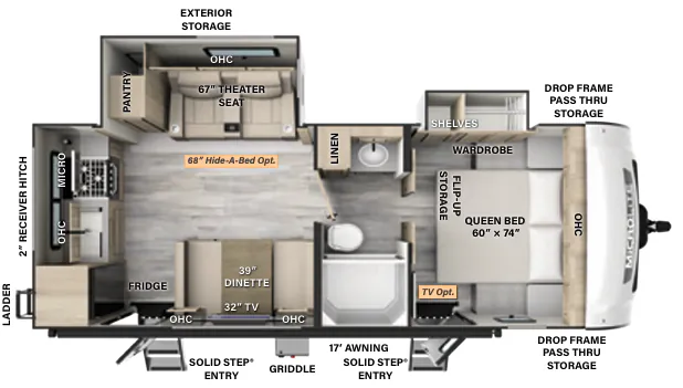 2024 Forest River Flagstaff Micro Lite 25SRK - Floor plan