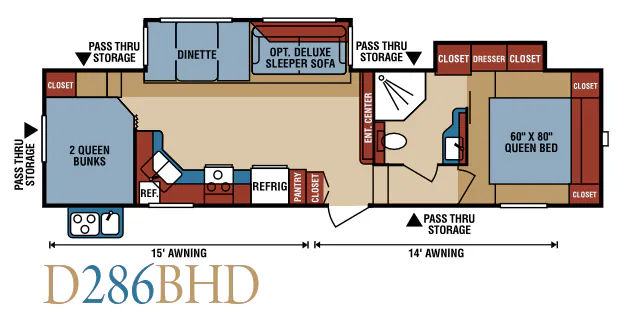 K-Z Durango 1500 D286BHD floor plan