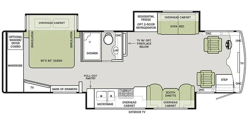 Tiffin Allegro Breeze 31 BR floor plan