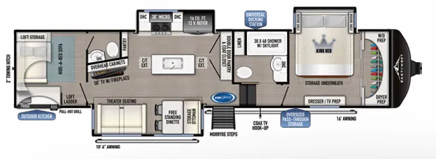 East to West Tandara 375BH-OK floor plan