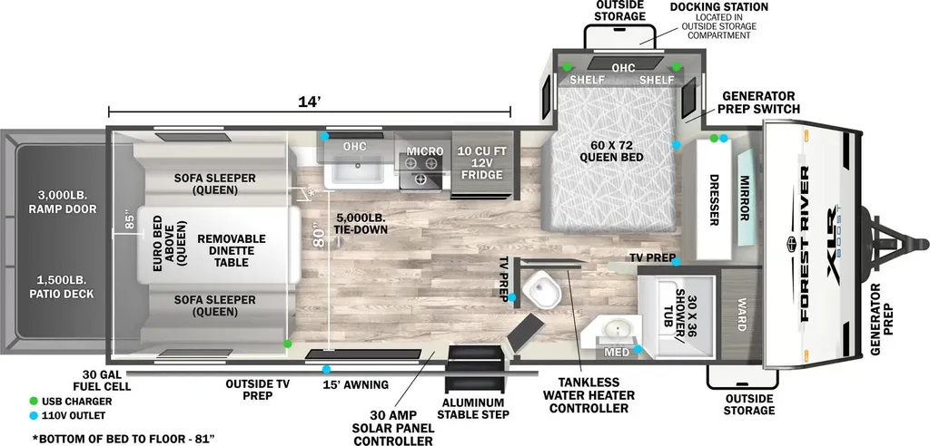 2026 Forest River XLR Boost X 2114BX floor plan