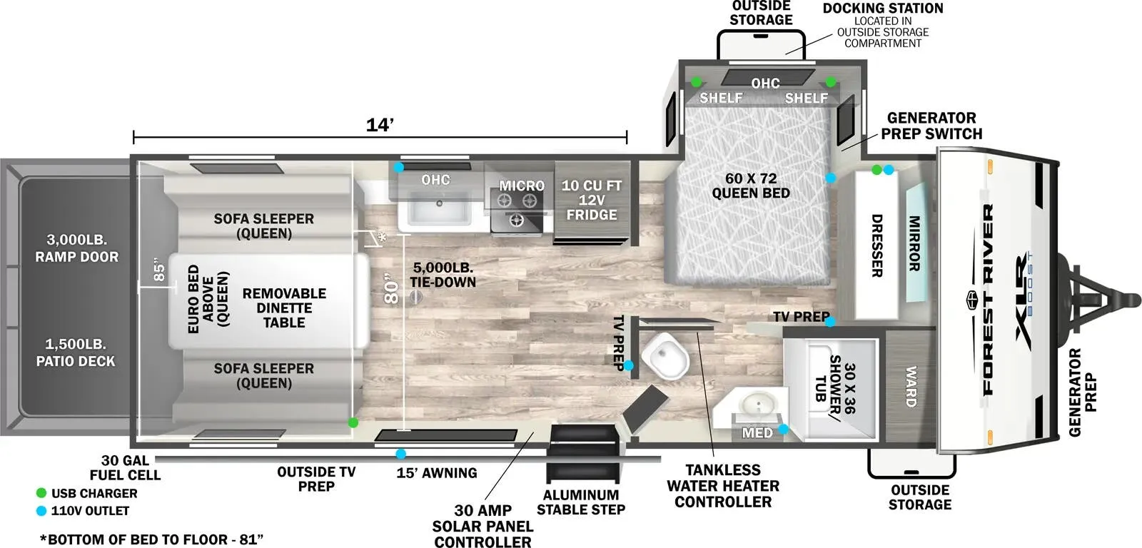 Forest River XLR Boost 2114BX floor plan