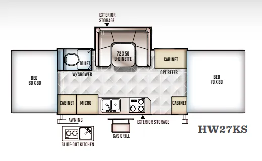 Forest River Flagstaff High Wall HW27KS floor plan