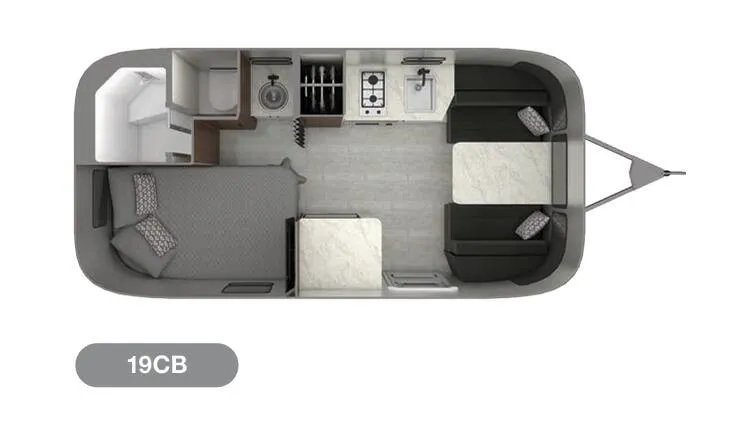 Airstream Caravel 19CB floor plan