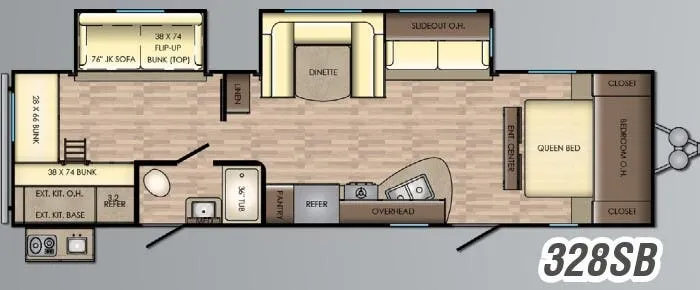 2017 CrossRoads Zinger 328SB floor plan