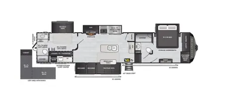 Keystone Alpine Avalanche Edition 395BH floor plan
