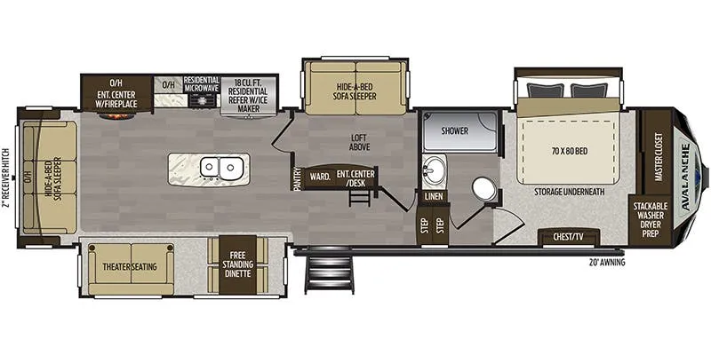 2019 Keystone Avalanche 366MB - Floor plan
