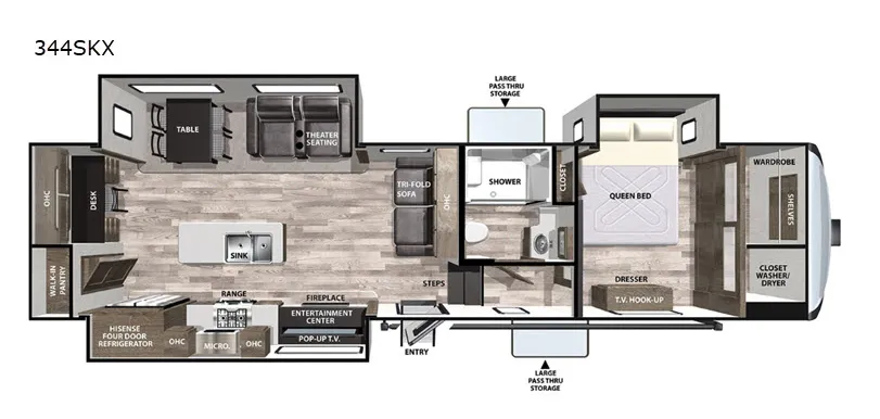 Forest River Cardinal Luxury 344SKX floor plan