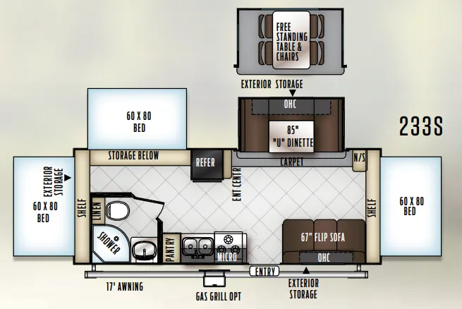 Forest River Rockwood Roo 233S floor plan
