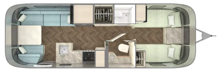 Airstream International 27FB floor plan