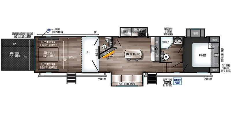 2021 Forest River Cherokee Wolf Pack 355PACK14 floor plan