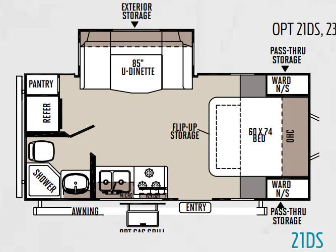 Forest River Flagstaff Micro Lite 21DS floor plan
