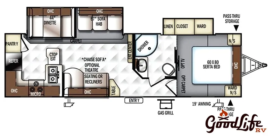 2017 Forest River Rockwood Ultra Lite 2902WS - Floor plan