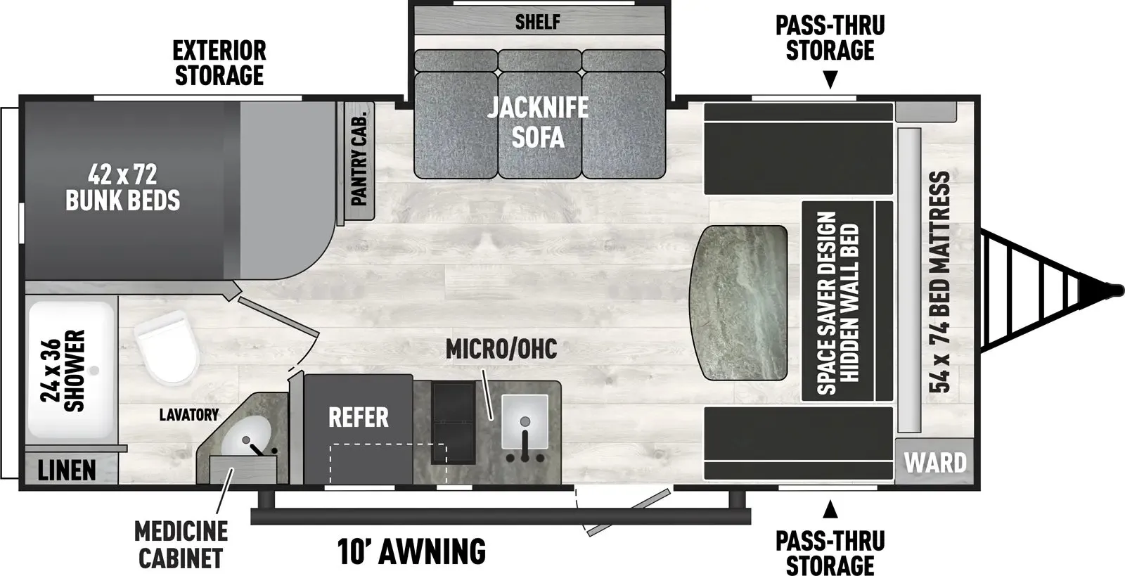 Coachmen Clipper Travel Trailers 18DBS floor plan