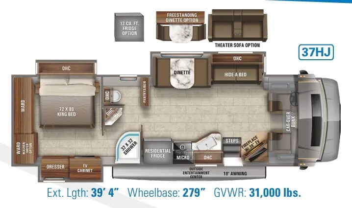 Jayco Seneca 37HJ floor plan